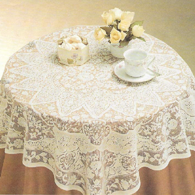Обеденная белая моющаяся полиэфирная цветочная кружевная простая элегантная скатерть, ткань для салфеток